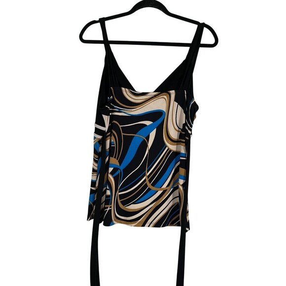 Perception Concepts Babydoll Top L Black Y2K 80s Retro Indie Hippie Casual Flowy - Picture 4 of 10